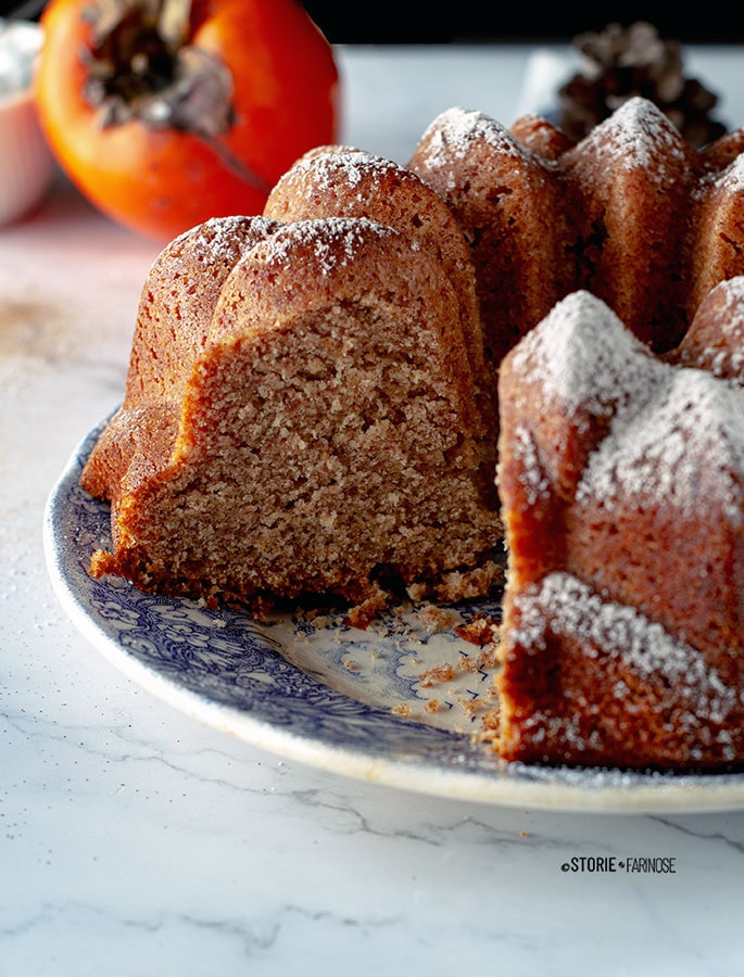 torta di cachi mela in primo piano