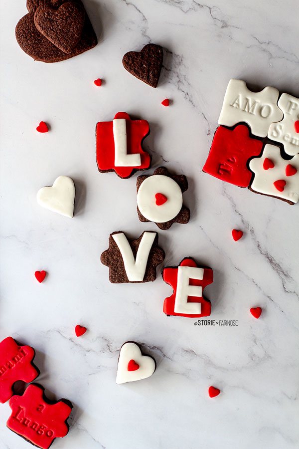 biscotti puzzle San Valentino love vertivale