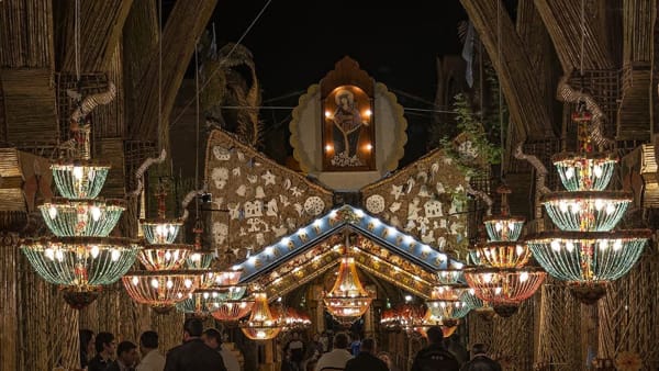 festa del pane di san Biagio dei Platani di sera